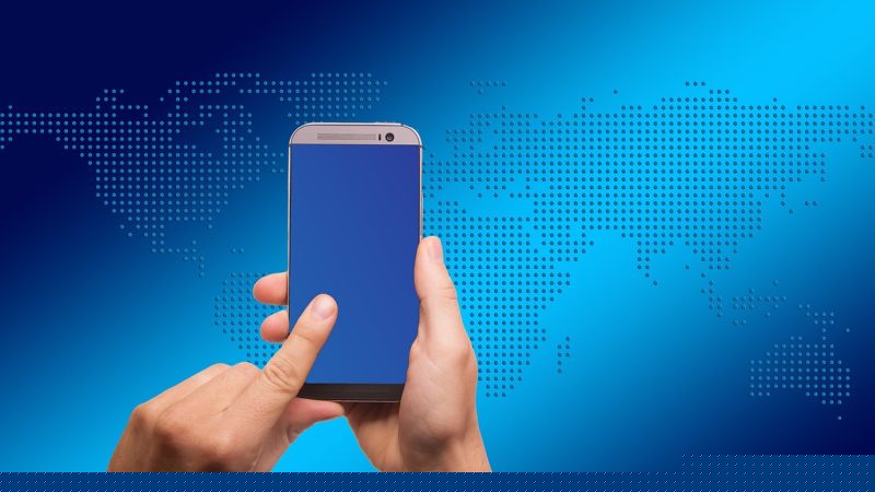 a person holding a cell phone